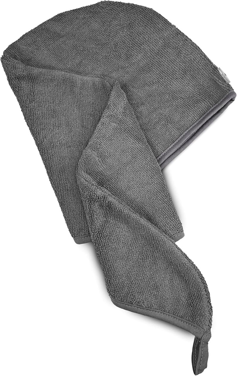 Siesta Zen Premium Quality 100% Combed Cotton Hair Drying Towel - Grey - Image 5
